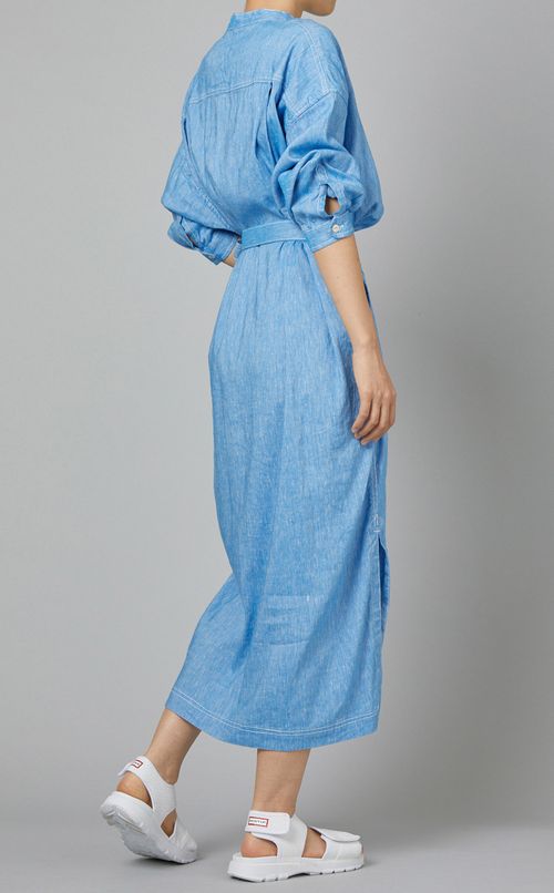 リネンレースアップワンピース