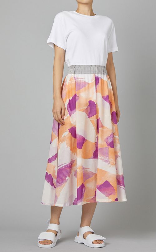 ウォーターカラーフレアスカート