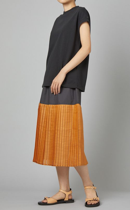 バイカラープリーツスカート