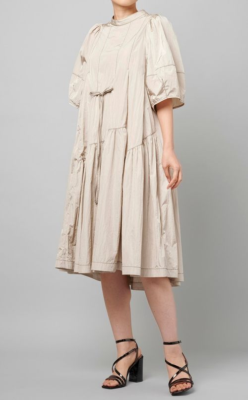 パフスリーブタフタワンピース