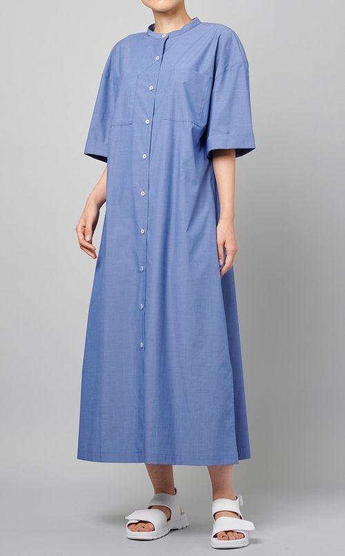 バンドカラーシャツワンピース