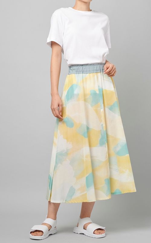 ウォーターカラーフレアスカート