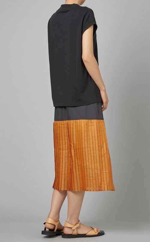 バイカラープリーツスカート