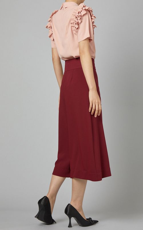 フリルハーフスリーブブラウス