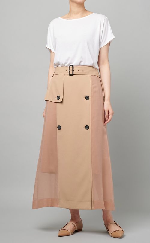 コンビファブリックトレンチスカート