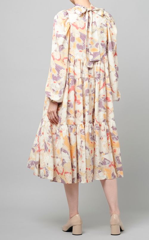 プリントティアードワンピース