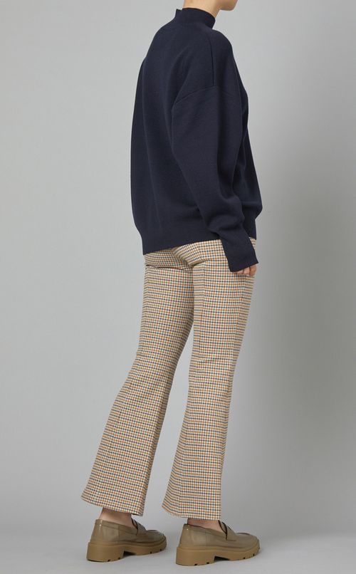 ウール混ビルドネックニットプルオーバー