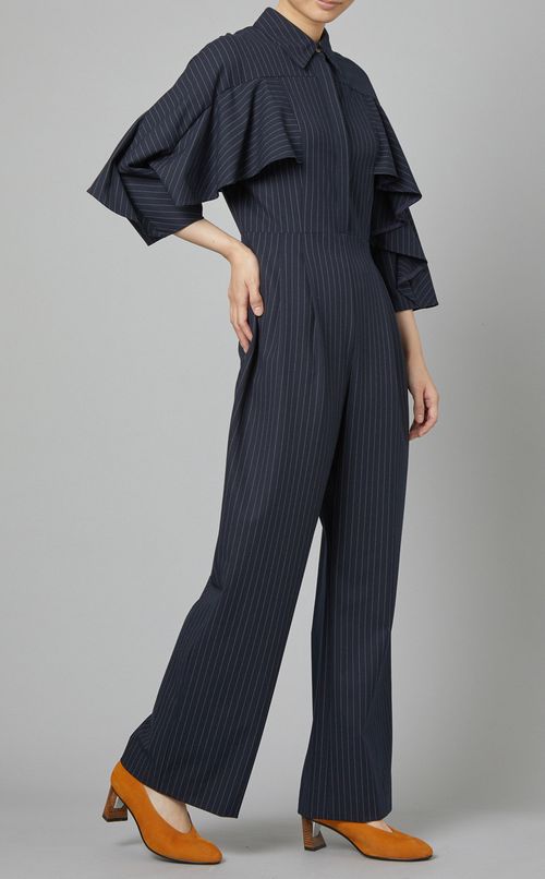 フレアスリーブオールインワン