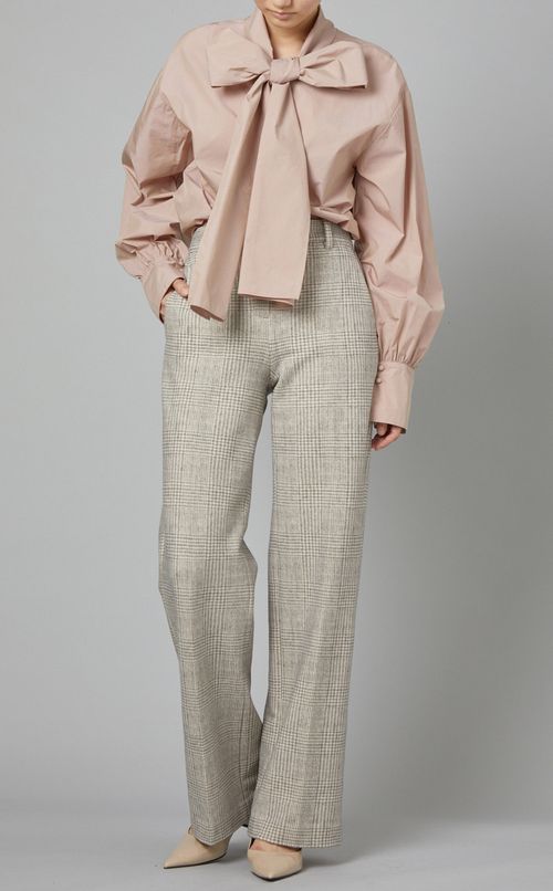 チェックストレートパンツ