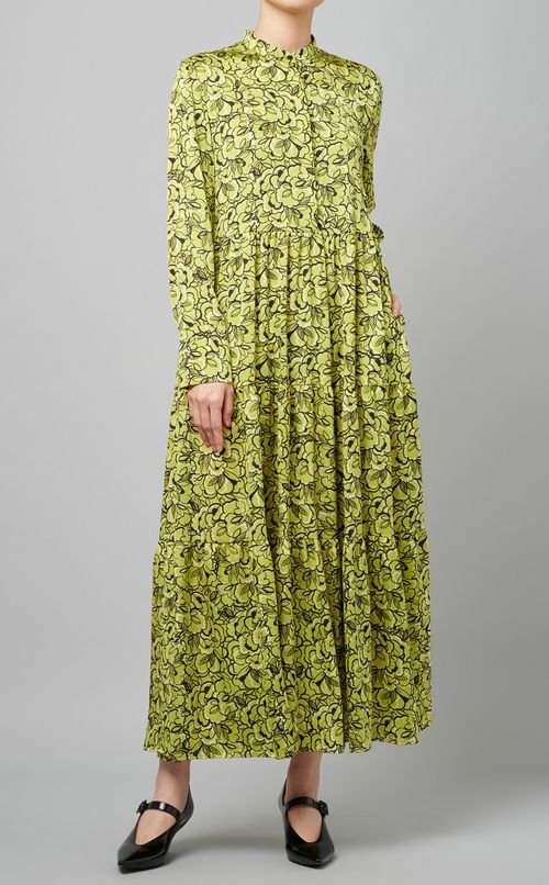 フラワープリントティアードワンピース