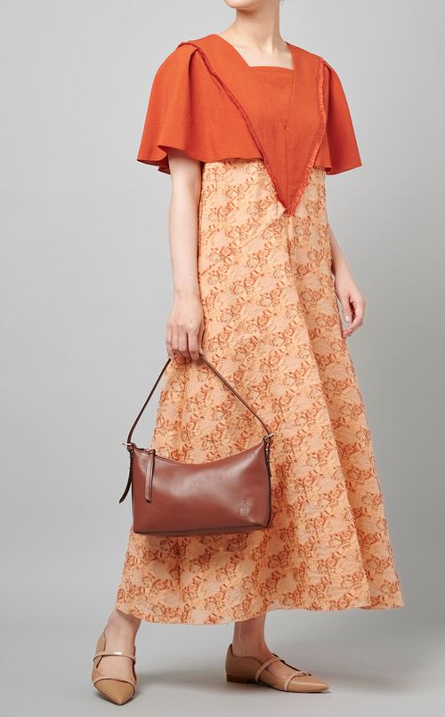 フリンジボタニカルジャガードドレス