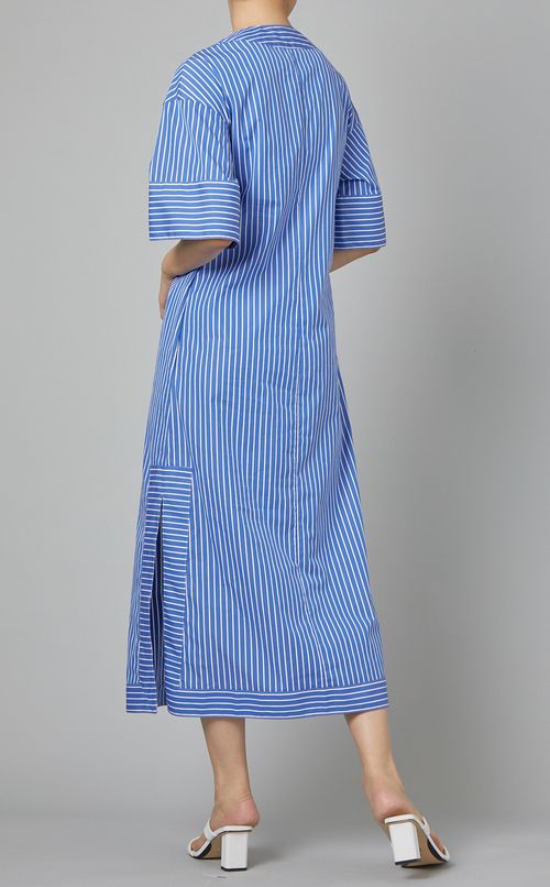 ストライプレースアップワンピース