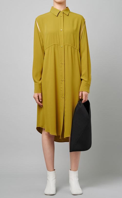 デザインスリーブシャツワンピース