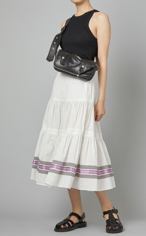 コットンシルクティアードスカート