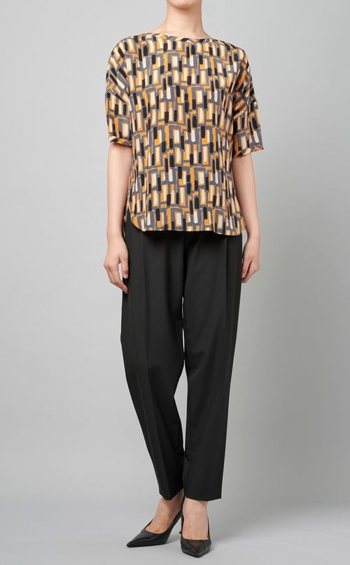 マルチプリントシルクブラウス