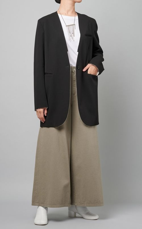 クロップドワイドデニムパンツ