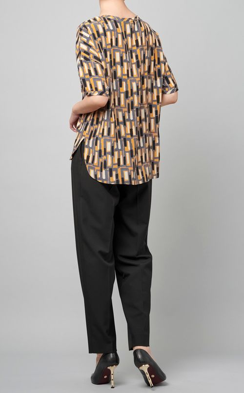 マルチプリントシルクブラウス