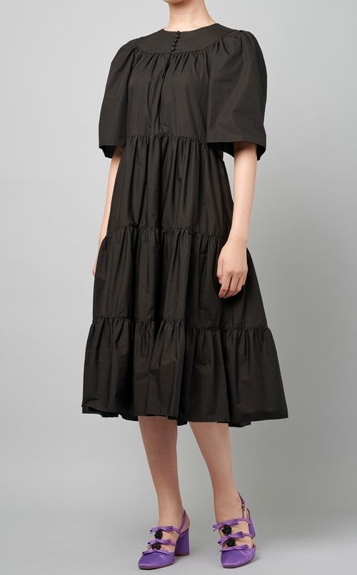 コットンティアードフレアワンピース