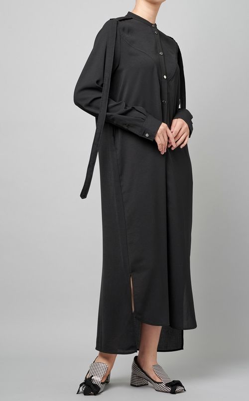 スタンドカラーシャツワンピース