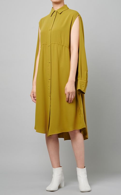 デザインスリーブシャツワンピース