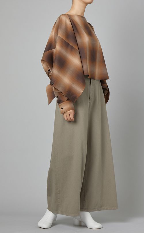 クロップドワイドデニムパンツ