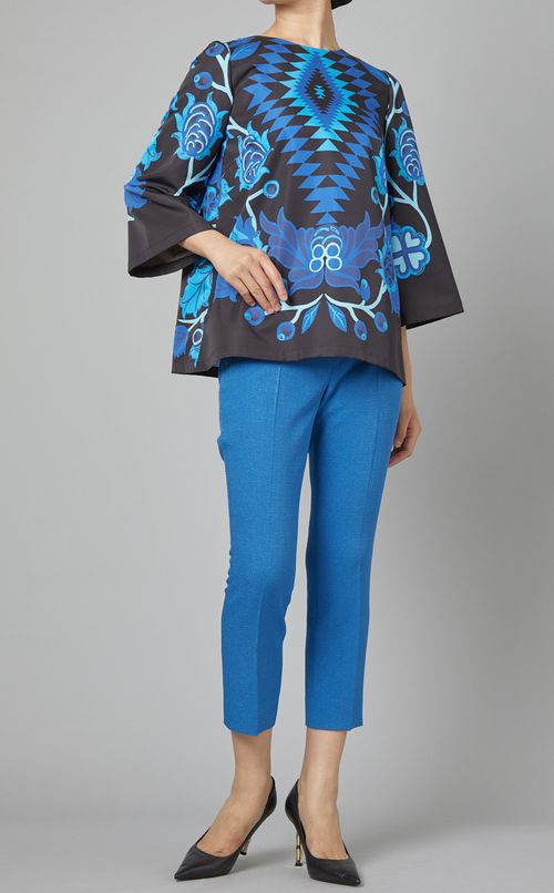 オルテガフラワープリントトップス