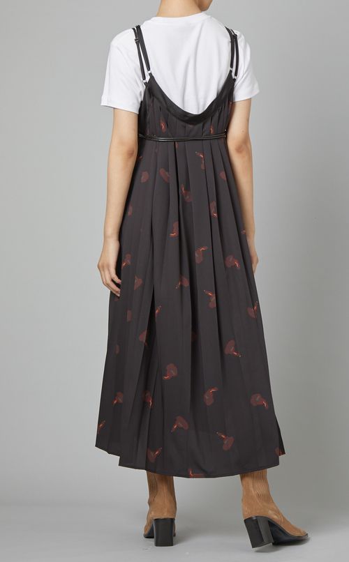 フラワープリントプリーツワンピース