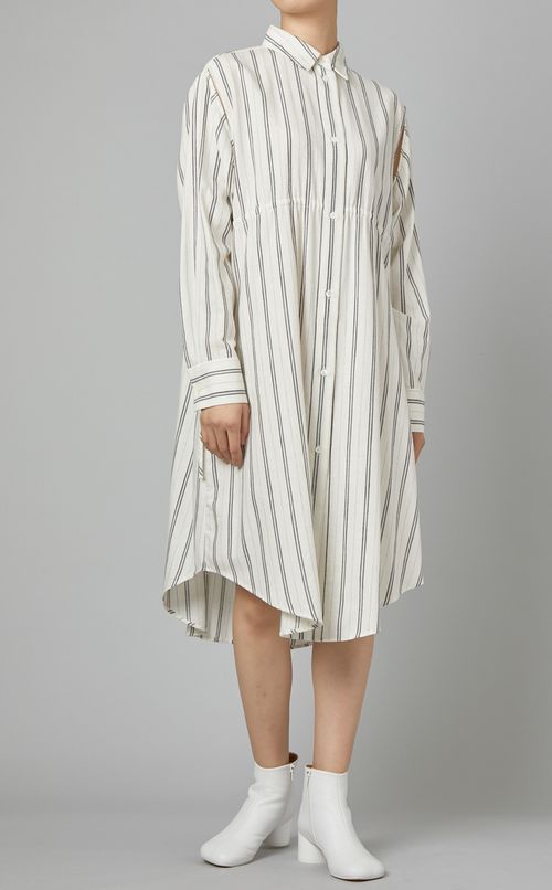 ドローストリングシャツワンピース