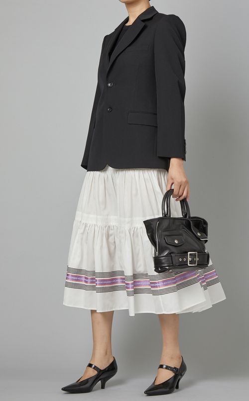 コットンシルクティアードスカート