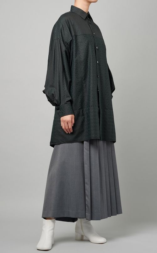 ウール混ラッププリーツパンツ