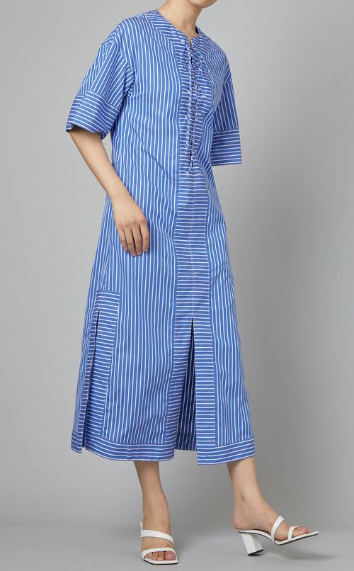 ストライプレースアップワンピース