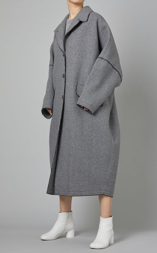 フラップポケットツイードコート