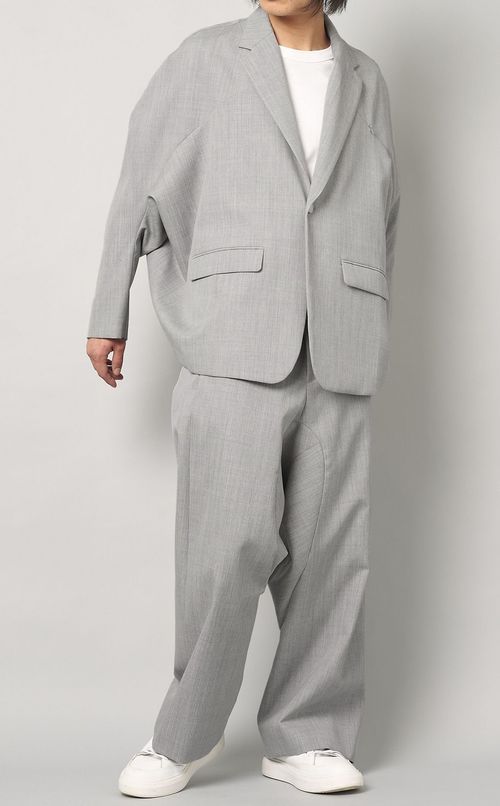 ウールツイストアシンメトリーパンツ