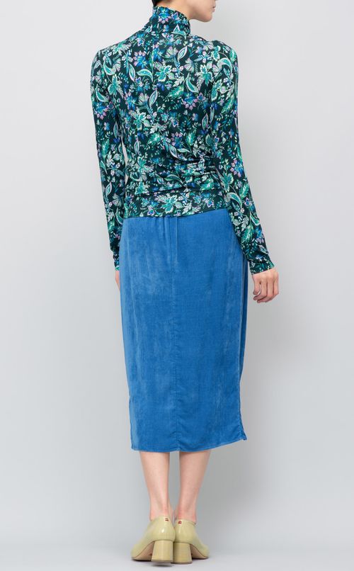 フラワープリントハイネックカットソー