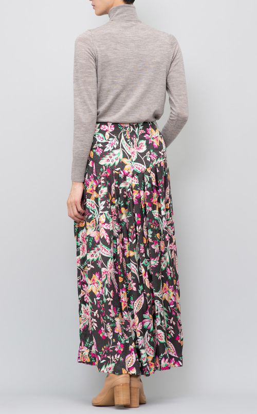 フラワープリントロングフレアスカート