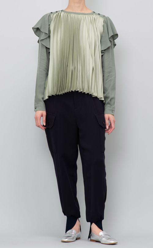 プリーツコンビブラウス