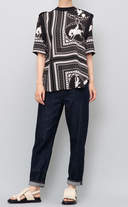 バンダナプリントブラウス