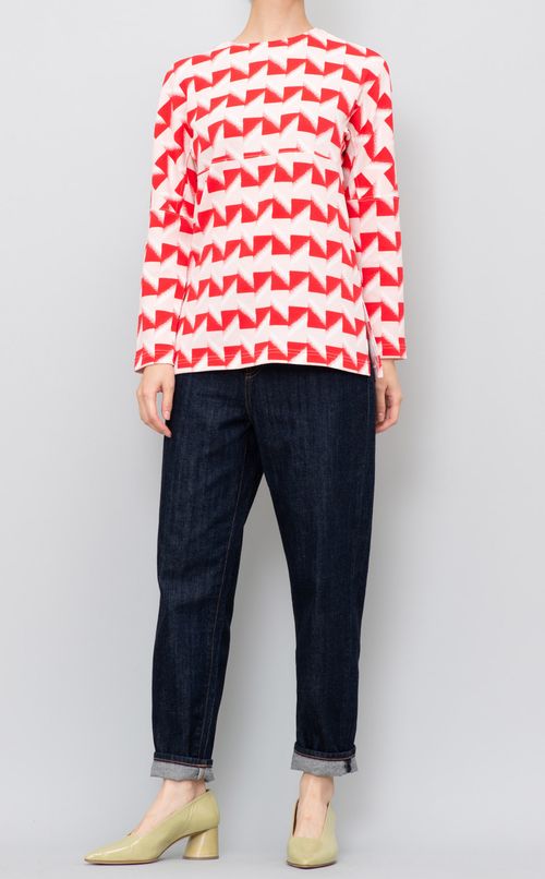 カラーブロックストレッチブラウス