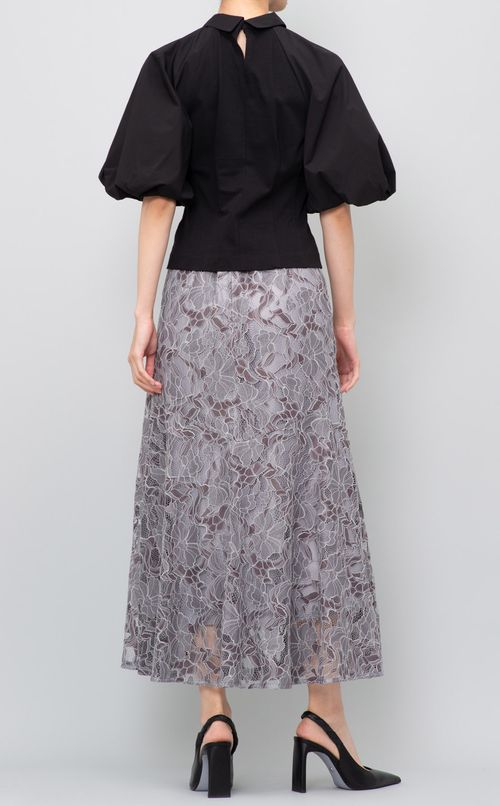 シャツカラーバルーンブラウス