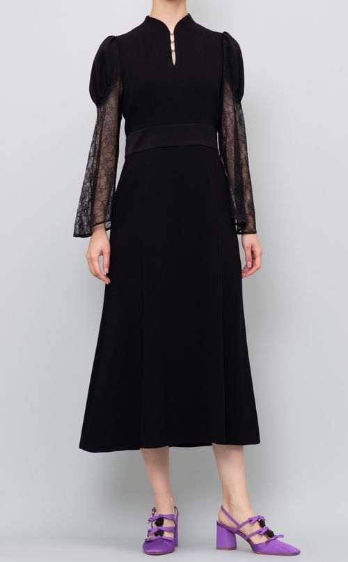 パール付レーススリーブワンピース