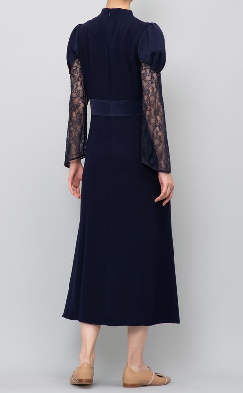 パール付レーススリーブワンピース