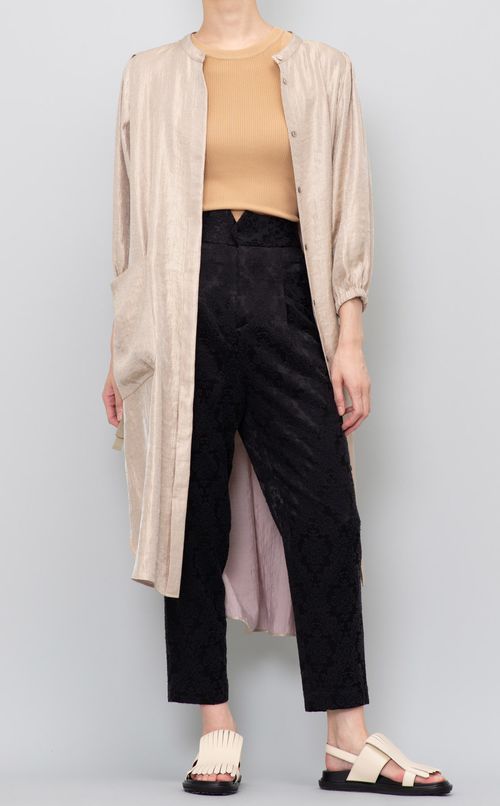 ダマスクジャガードテーパードパンツ