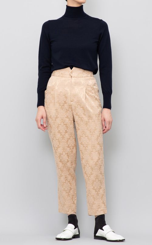 ダマスクジャガードテーパードパンツ