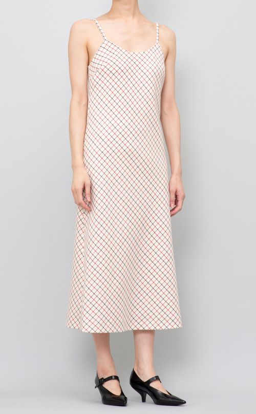 チェックキャミソールロングワンピース