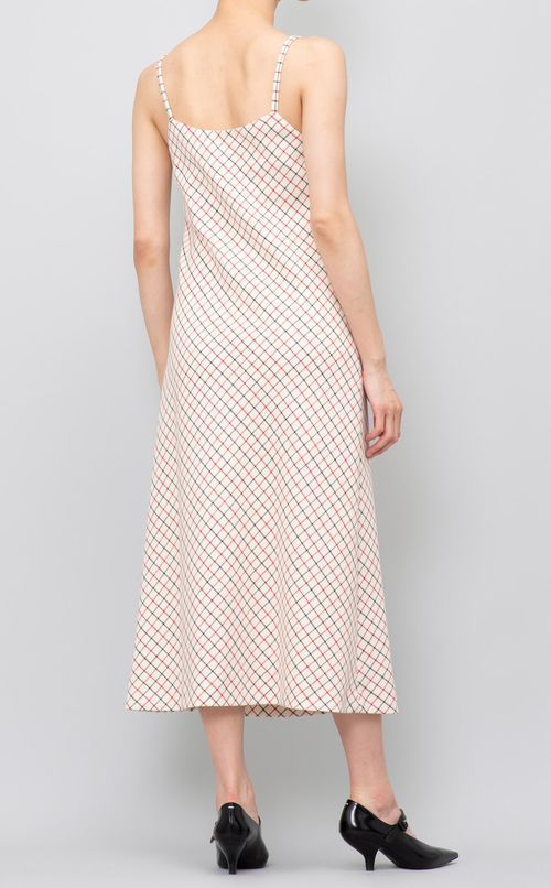 チェックキャミソールロングワンピース