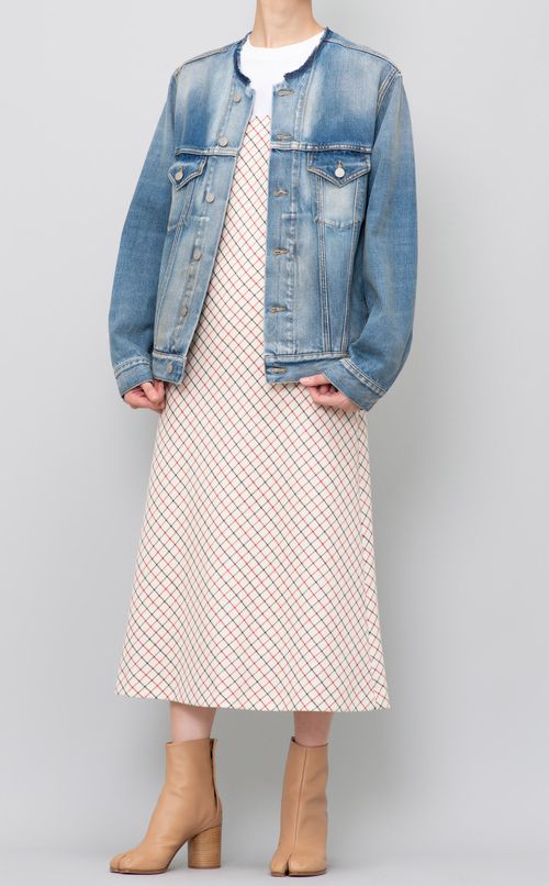 チェックキャミソールロングワンピース