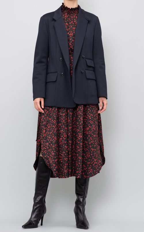 小花プリントジャガードワンピース