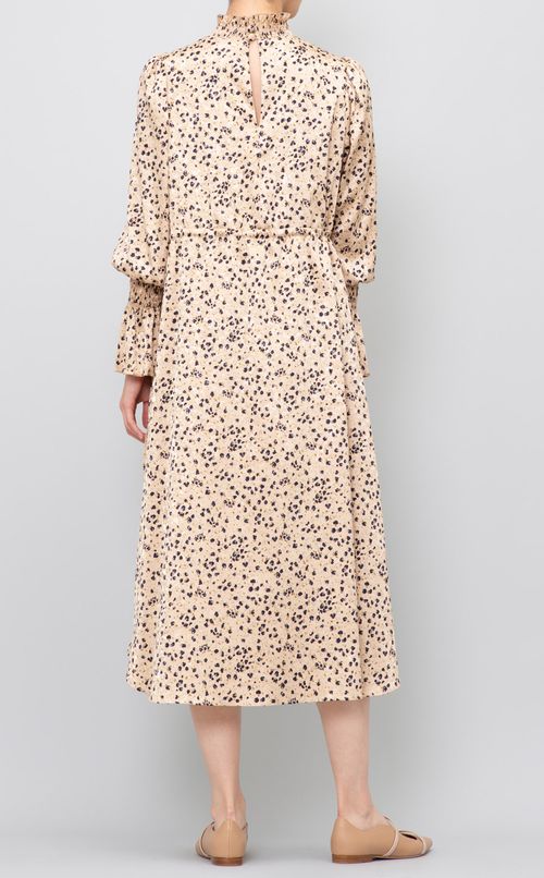 小花プリントジャガードワンピース