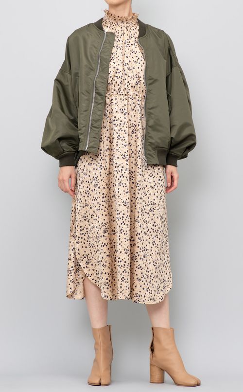 小花プリントジャガードワンピース