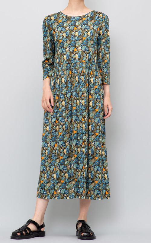 フラワープリントジャージーワンピース